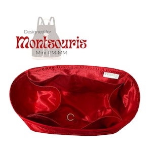 Poushy Luxury Silk Organizer fits Montsouris Backpack / Premium Silk Soft Touch Fabric Insert for Montsouris Liner Protector Bag Shaper Gold