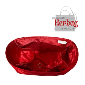 Poushy Luxury Silk Organizer fits Herbag / Premium Silk Fabric Insert for H*rbag Liner Protector Bag Shaper Soft Touch Gold
