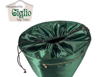 Poushy Waterproof Silk Organizer fits Small Large Giglio Tote Bag - Drawstring Top Cover / Premium Fabric Insert Liner Protector
