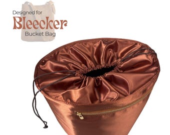 Poushy Luxe Silk Organizer fits Bleecker Bucket Bag / Premium Fabric Insert Drawstring Top Cover Closure