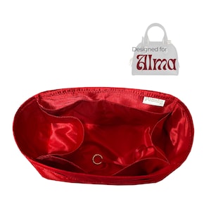 Organizer di lusso in seta Poushy adatto alla borsa Alma / Inserto in tessuto morbido al tatto in seta di alta qualità per Alma BB PM MM Tote Liner Protector Bag Shaper Gold