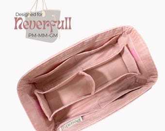 Poushy Waterproof Nylon Organizer fits Neverfull Tote - Middle Pouch / Premium Fabric Insert for MM Neverfull PM Liner Protector Bag Shaper
