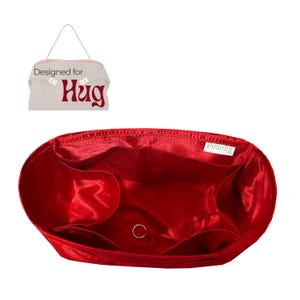 Poushy Luxury Silk Organizer fits Ferrag*** Hug Bag / Luxe Handmade Silk Fabric Insert for Hug Handbag Liner Protector Bag Shaper Soft Touch