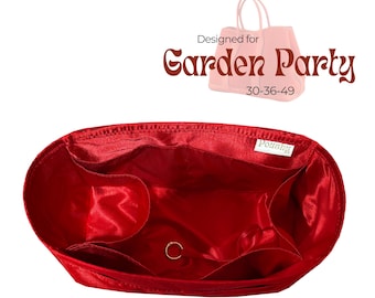 Poushy Luxury Silk Organizer fits Garden Party / Premium Silk Fabric Insert for Garden Party Liner Protector Bag Shaper Soft Touch Keychain