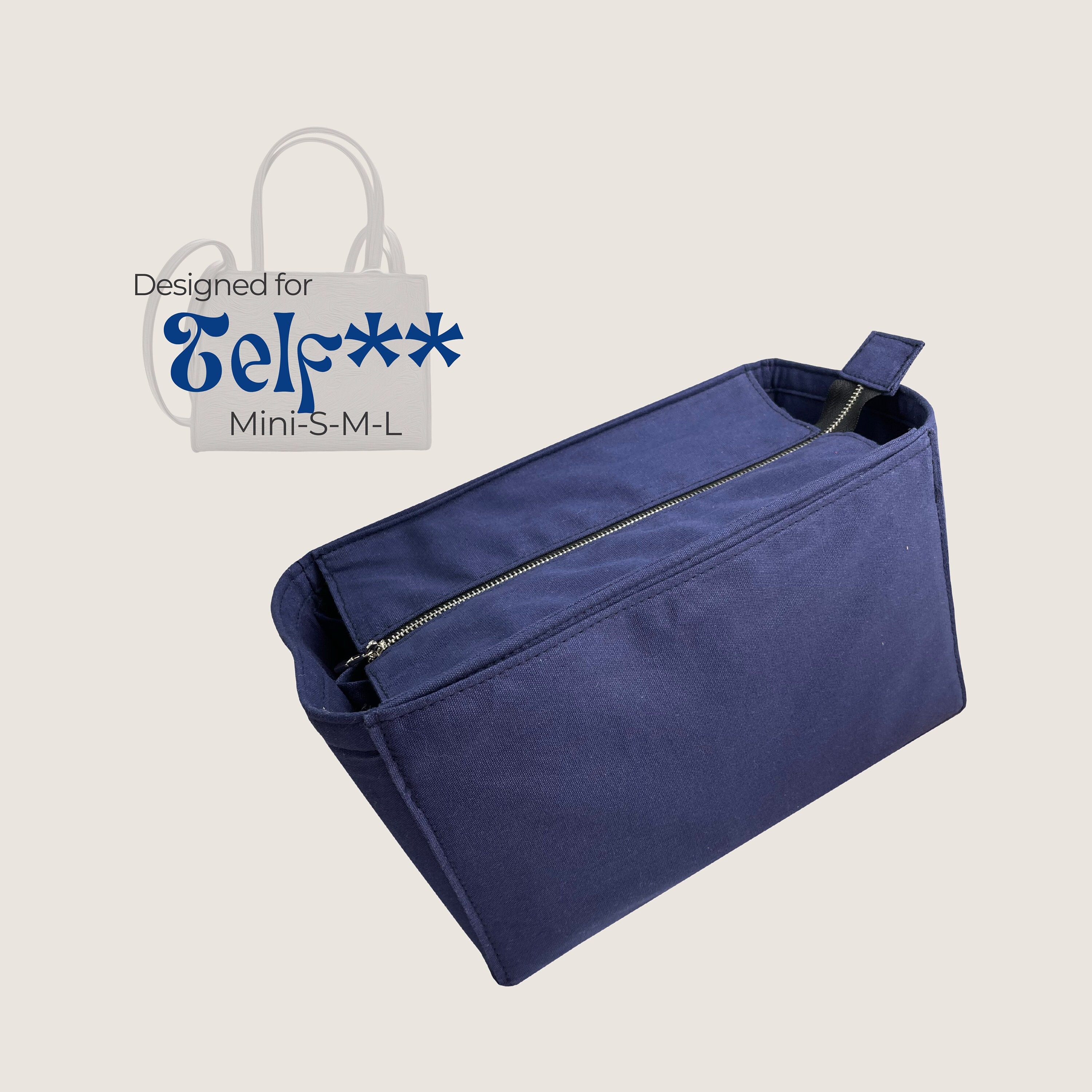 Poushy Canvas Organizer fits Telf** / Premium Canvas Fabric Insert for Telf** Tote Bag Liner Protector Bag Shaper Soft Touch Keychain