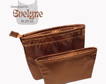 Organizer z luksusowego jedwabiu Poushy pasujący do torby Evelyne / wkładka z jedwabiu premium ze ściągaczem do Evelyne Mini 29 33, gładkie rogi i miękki w dotyku