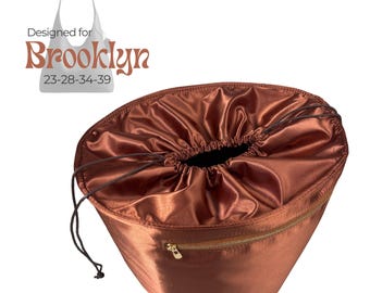 Poushy Luxe Silk Organizer fits Brooklyn Bag 23 28 34 39 / Premium Fabric Insert Drawstring Top Cover Closure