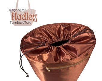 Poushy Luxe Silk Organizer fits Hadley Turnlock Tote Bag / Premium Fabric Insert Drawstring Top Cover Closure