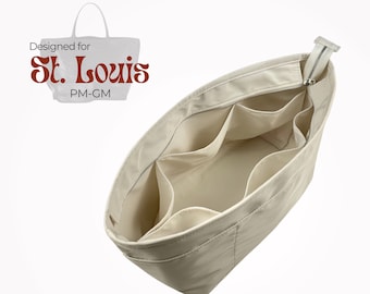 Poushy Waterproof Nylon Organizer fits Saint Louis GM - Oval Shape / Premium Fabric Insert for St Louis PM Liner Protector Bag Shaper
