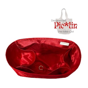 Poushy Luxury Silk Organizer fits Picotin / Premium Silk Fabric Insert for Pic*tin Liner Protector Bag Shaper Soft Touch Gold