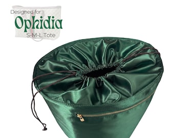Poushy Luxury Silk Organizer fits Ophidia Tote - Drawstring Closure / Premium Silk Fabric Insert Liner Protector Soft Touch