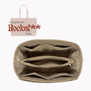 Poushy Waterproof Nylon Organizer fits Rockstu* Tote / Premium Fabric Insert for Rocstu*  Shopping Bag Liner Protector Bag Shaper