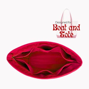 Poushy Waterproof Nylon Organizer fits Boat and Tote - Zipper Top Cover / Premium Fabric Insert for Boat & Tote Liner Protector Bag Shaper