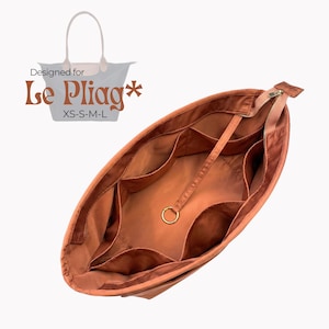 Poushy Waterproof Nylon Organizer fits Le Pliag* Bag - Oval Shaped / Premium Fabric Insert for Le Pliag* Tote Liner Protector Bag Shaper
