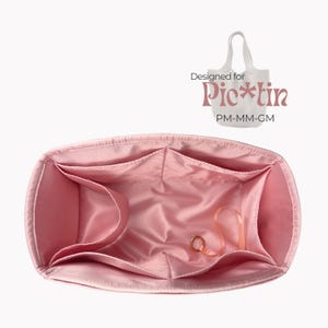 Poushy 高級シルクオーガナイザー ピコティンにフィット / ピコティンライナープロテクターバッグシェイパー用プレミアムシルク生地インサート ソフトタッチ ゴールド