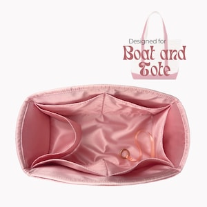 Poushy Luxury Silk Organizer fits Boat and Tote / Premium Silk Fabric Insert for Boat & Tote Bag Liner Protector Bag Shaper Soft Touch