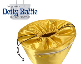 Poushy Luxe Silk Organizer fits Daily Battle - Drawstring Top Cover / Premium Fabric Insert Liner Protector Bag Shaper