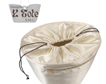 Poushy Waterproof Silk Organizer fits Y Tote / Premium Fabric Insert Drawstring Closure Top Cover