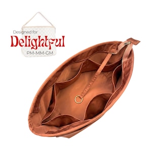 Poushy Waterproof Nylon Organizer fits Delightful - Oval Shaped / Premium Fabric Insert for PM Delightful MM Liner Protector Bag Shaper