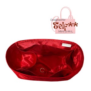 Poushy Luxury Silk Organizer fits Telf** / Premium Silk Fabric Insert for Telf** Tote Bag Liner Protector Bag Shaper Soft Touch Keychain