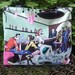 Retro tote bag, retro knitting project bag, Lounge Lizards, The medium Fleur wide