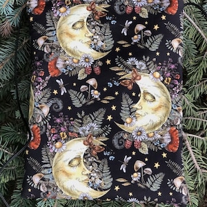 Moon shoulder purse on string, lightweight shoulder bag, purse with phone pocket, Moon Garden, The Dove purse