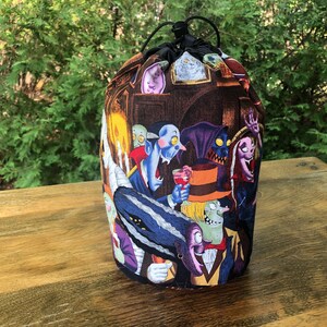 Knitting or crochet project bag, WIP bag, drawstring bag, Rummikub tile bag, Unhappy Hour, Suebee