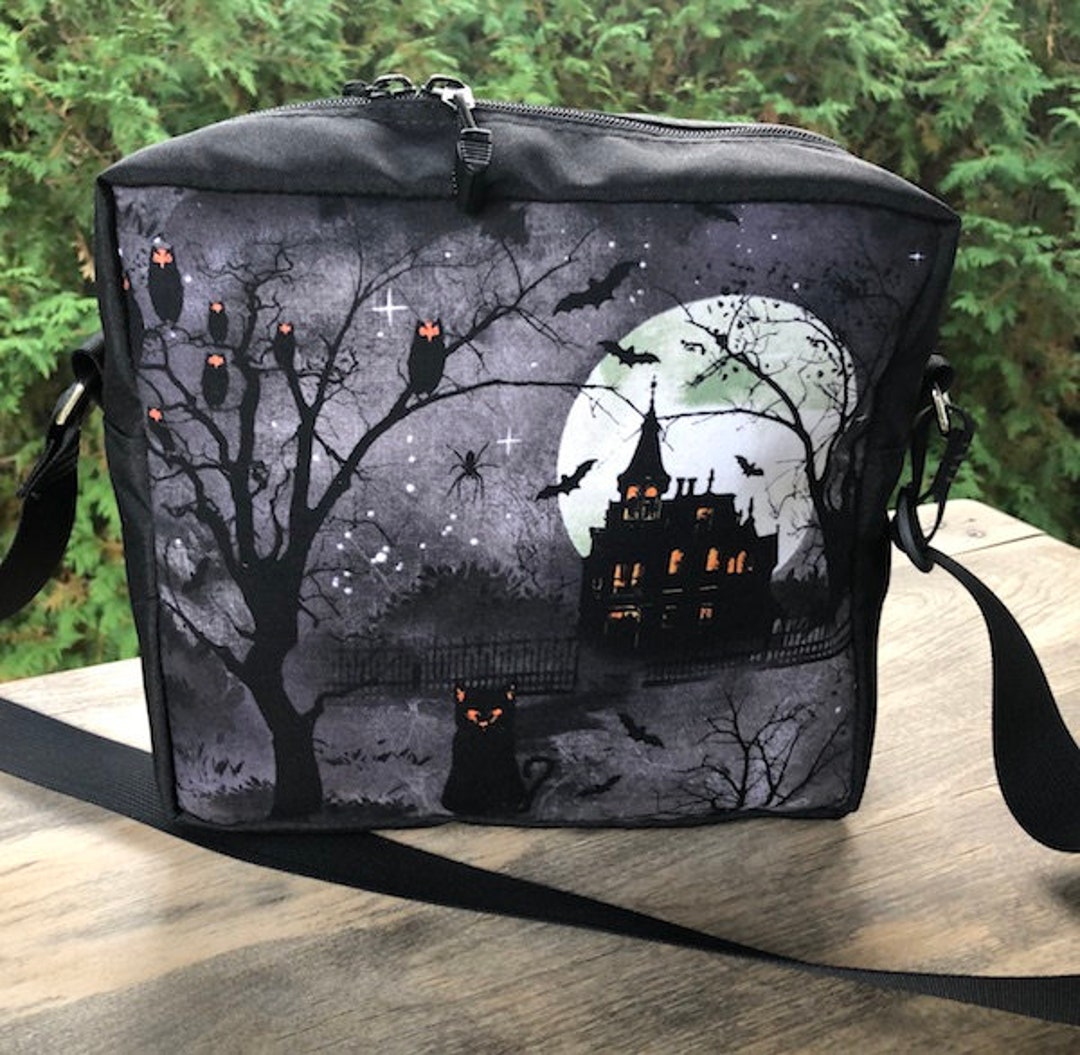 Spooky Medium Sized Zippered Cross Body Shoulder Bag