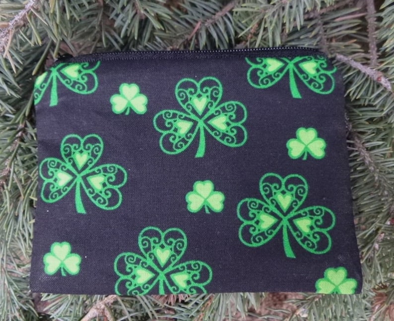 The Raven stitch marker pouch Irish coin purse Fancy Clover credit card case gift card pouch