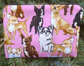 Chihuahua zippered makeup or accessory bag, The Scooter