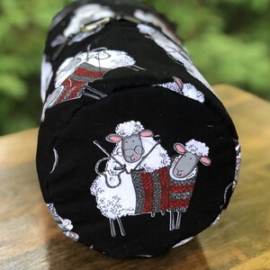 Knitting bag, drawstring bag, knitting in public bag, small project bag, WIP bag, Knitting Sheep, The Kipster image 6