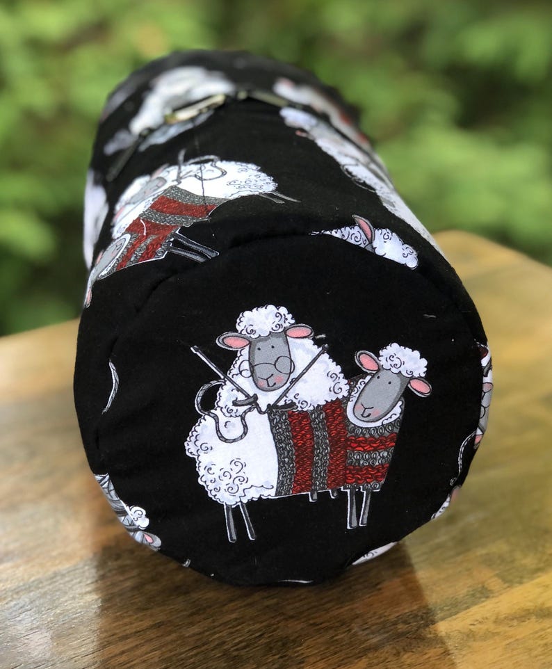 Knitting bag, drawstring bag, knitting in public bag, small project bag, WIP bag, Knitting Sheep, The Kipster image 6