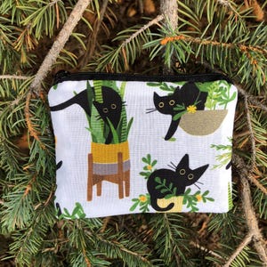 Porte-monnaie chat noir, pochette pour cartes de crédit, pochette pour marqueurs de point, sac cadeau réutilisable, Just Purrlanted, The Raven