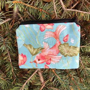Porte-monnaie japonais koi, pochette pour cartes de crédit, pochette pour marqueurs de point, sac cadeau réutilisable, Graceful Koi, The Raven