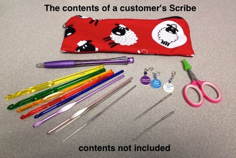 Border collie pencil case pen and pencil case crochet hook pouch zippered pencil case The Scribe