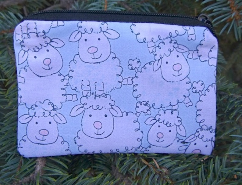 Sheep coin purse sheep stitch marker pouch The Raven Cute Sheep credit card case gift card pouch