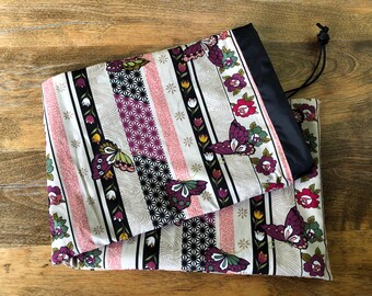 Butterfly striped mahjongg rack sleeve a drawstring bag to hold your 4 mahjong racks and pushers, The Racker