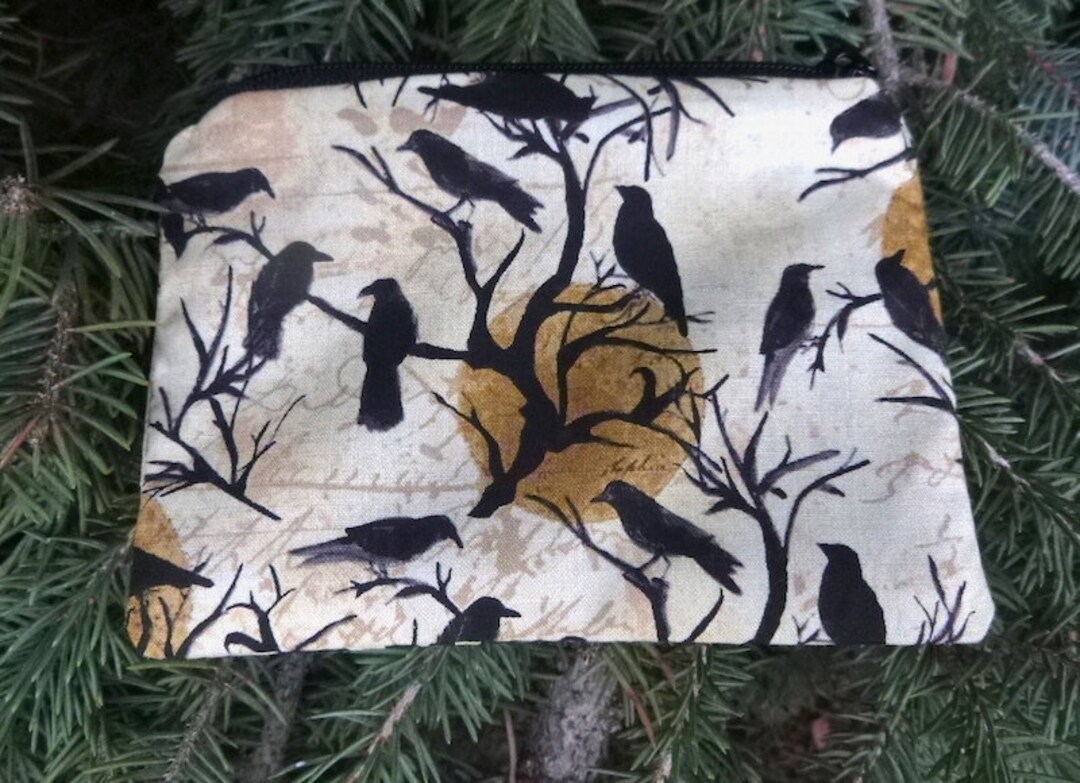 Raven Coin Purse, Credit Card Pouch, Gift Card Pouch, Roosting Ravens
