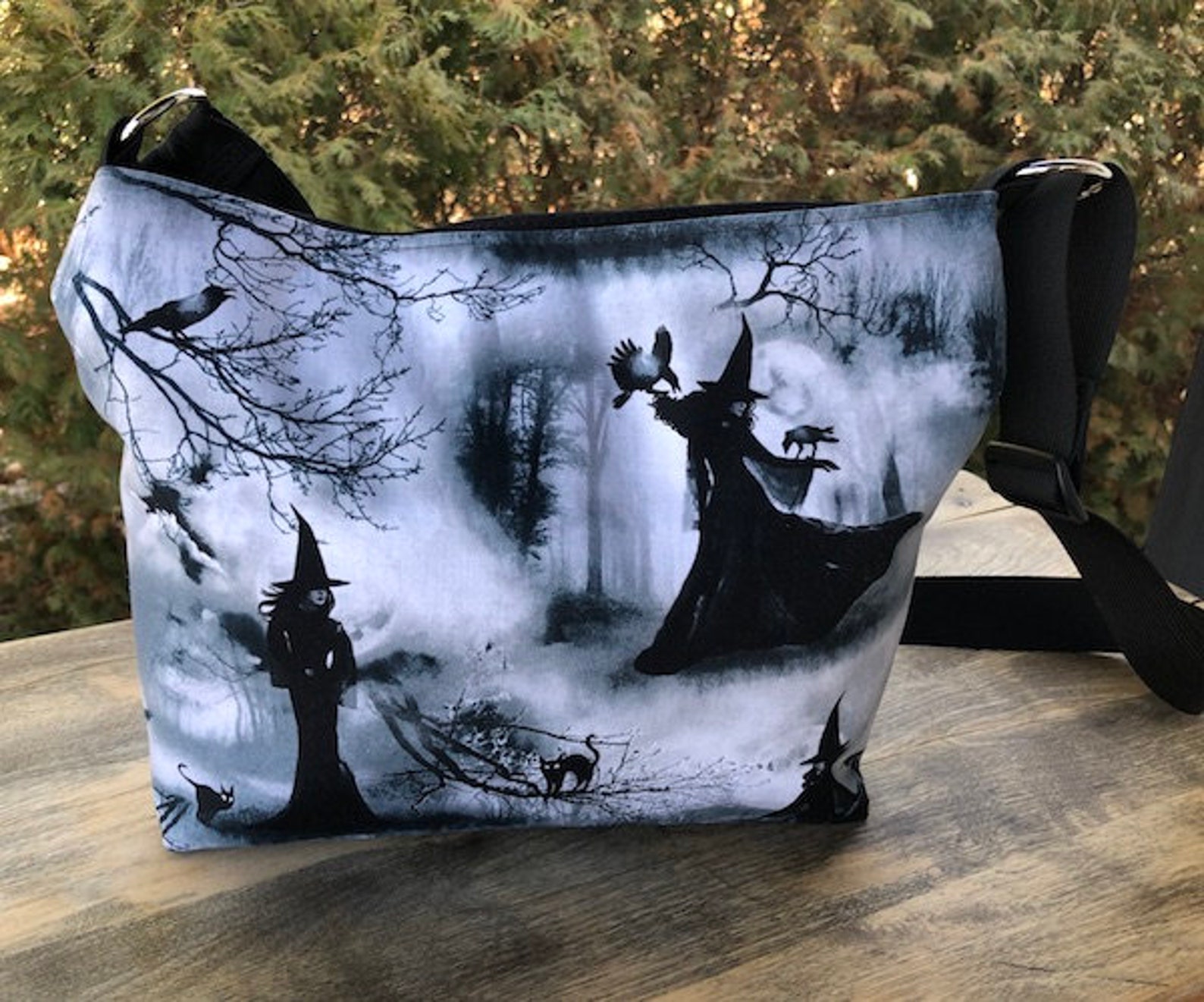 Witch zippered purse with pockets and an adjustable cross body Etsy