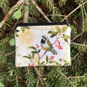 Porte-monnaie oiseaux, pochette à fermeture éclair pour cartes-cadeaux, cartes de crédit ou marqueurs de point, Forest Study, The Raven