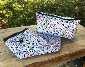 Sleeve for your four mahjong racks and pushers with matching standard sized tiles bag, The Racker and large Zini