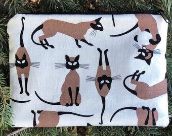 Siamese Cats zippered bag for makeup or accessories, a multi use zippered bag, The Scooter