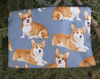 Corgis zippered bag for makeup, accessories, reusable gift bag, The Scooter