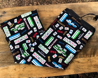 Mahjongg rack sleeve, drawstring bag to hold your 4 mahjong racks and pushers, Mahjong World, The Racker