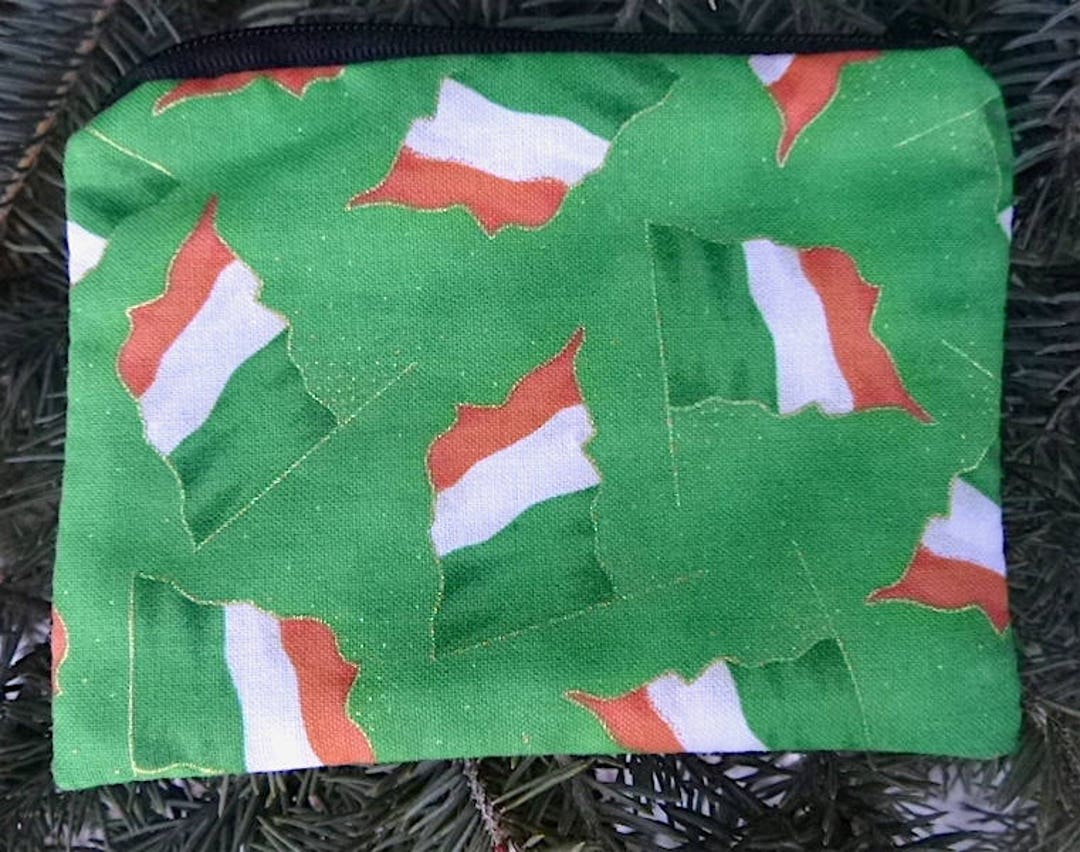 Irish Coin Purse, Stitch Marker Pouch, Gift Card Pouch, Credit Card Case, Irish Flags, the Raven