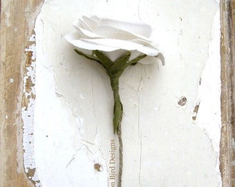 Linen 4th or 12th Anniversary Rose Sculpture, Wedding Flower Bouquet, Wedding Gift for Couple, Vase not included