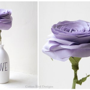 Rose d'anniversaire de coton lavande, cadeau pour femme, cadeau pour mari, cadeau pour couple, parents vase non inclus, boutique Royaume-Uni image 1