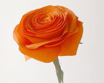 Flor naranja del segundo aniversario, regalo de rosa de tela de algodón para esposa, marido, pareja, escultura artística. Decoración del hogar, Jarrón no incluido, Tienda del Reino Unido