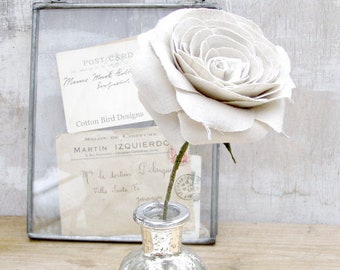 12th Anniversary linen Rose, Gift Wrapped, Wife Husband, Couple Anniversary Vase not included.
