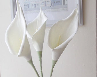 2nd Anniversary Bouquet of Cream Cotton Lilies, Wedding Anniversary Gift, Wedding Bouquet- Vase not included-.